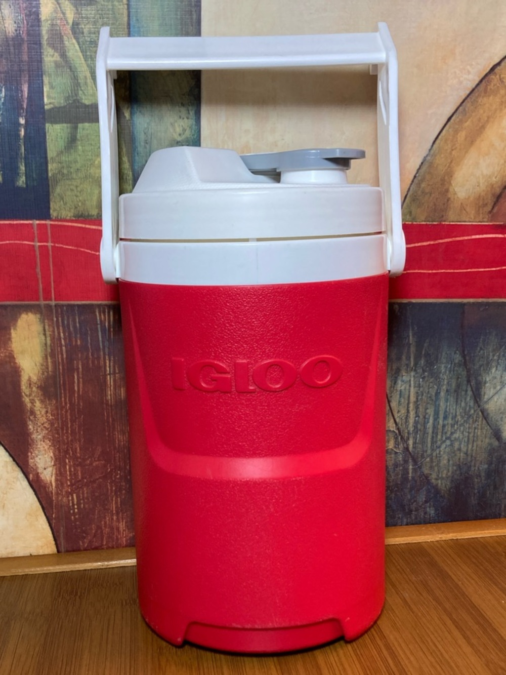 Igloo Red Water Cooler Jug with White Handle and Lid 1/2 Gallon